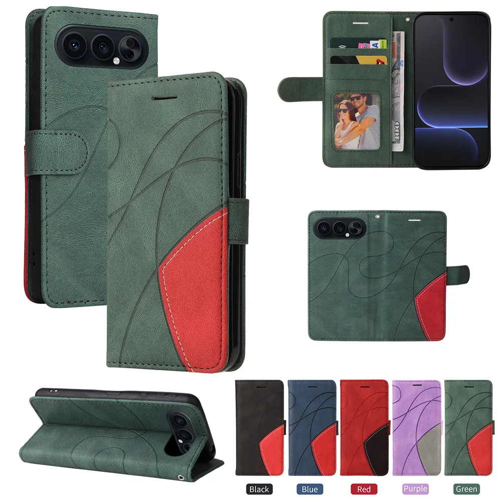 For Honor 500 Pro 5G Double-color Stitching Scratch Resistant Wallet Leather Case 