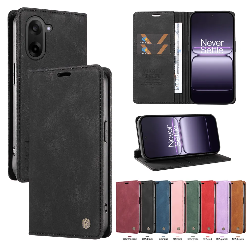YIKATU YK-004 For Oneplus Nord CE 5 5G Magnetic Case Skin-touch Leather Stand Wallet Phone Cover 