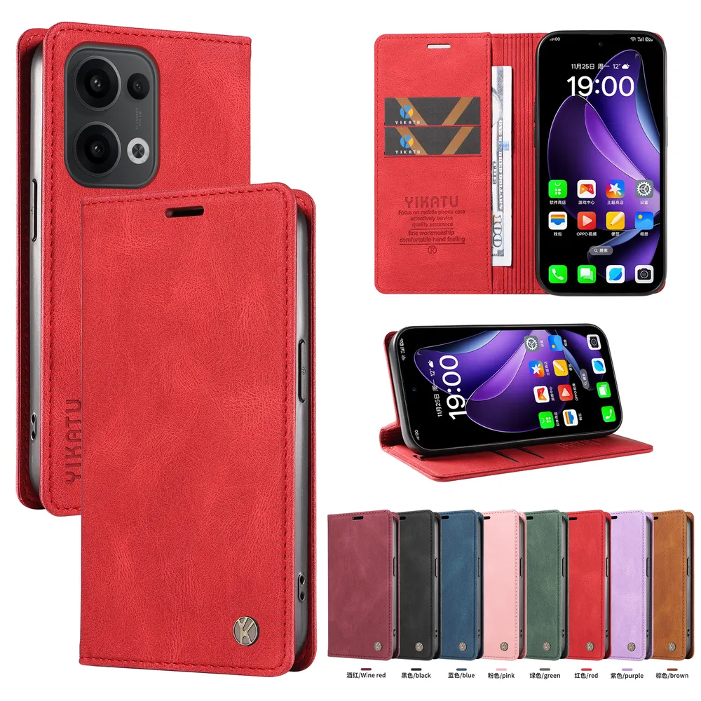 YIKATU YK-004 For OPPO Reno 13 5G Magnetic Case Skin-touch Leather Stand Wallet Phone Cover 