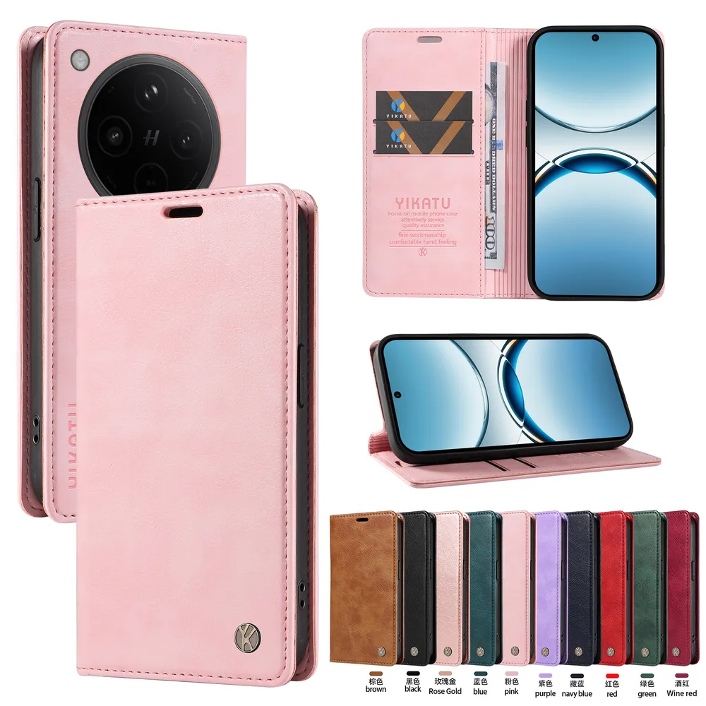 YIKATU YK-006 For OPPO Find X8 5G Leather Wallet Case Magnetic Closing Flip Phone Cover