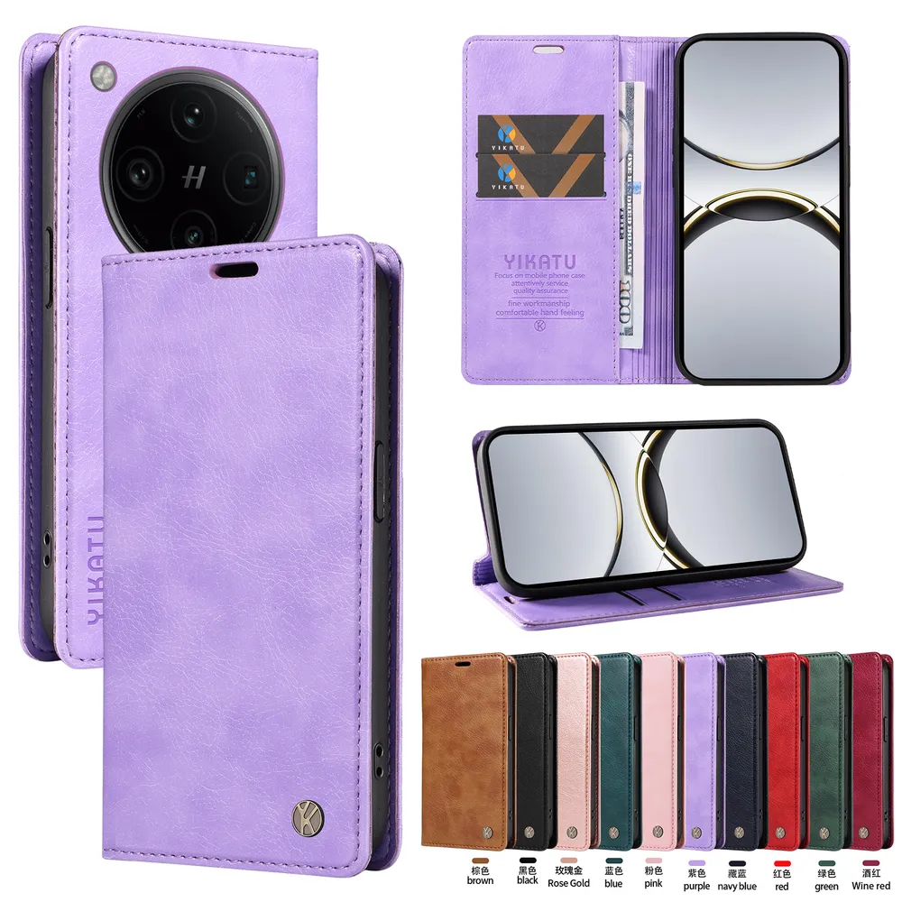 YIKATU YK-006 For OPPO Find X8 Pro 5G Leather Wallet Case Magnetic Closing Flip Phone Cover
