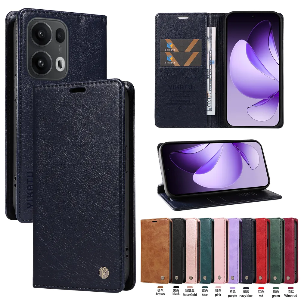 YIKATU YK-006 For OPPO Reno 13 Pro 5G Leather Wallet Case Magnetic Closing Flip Phone Cover