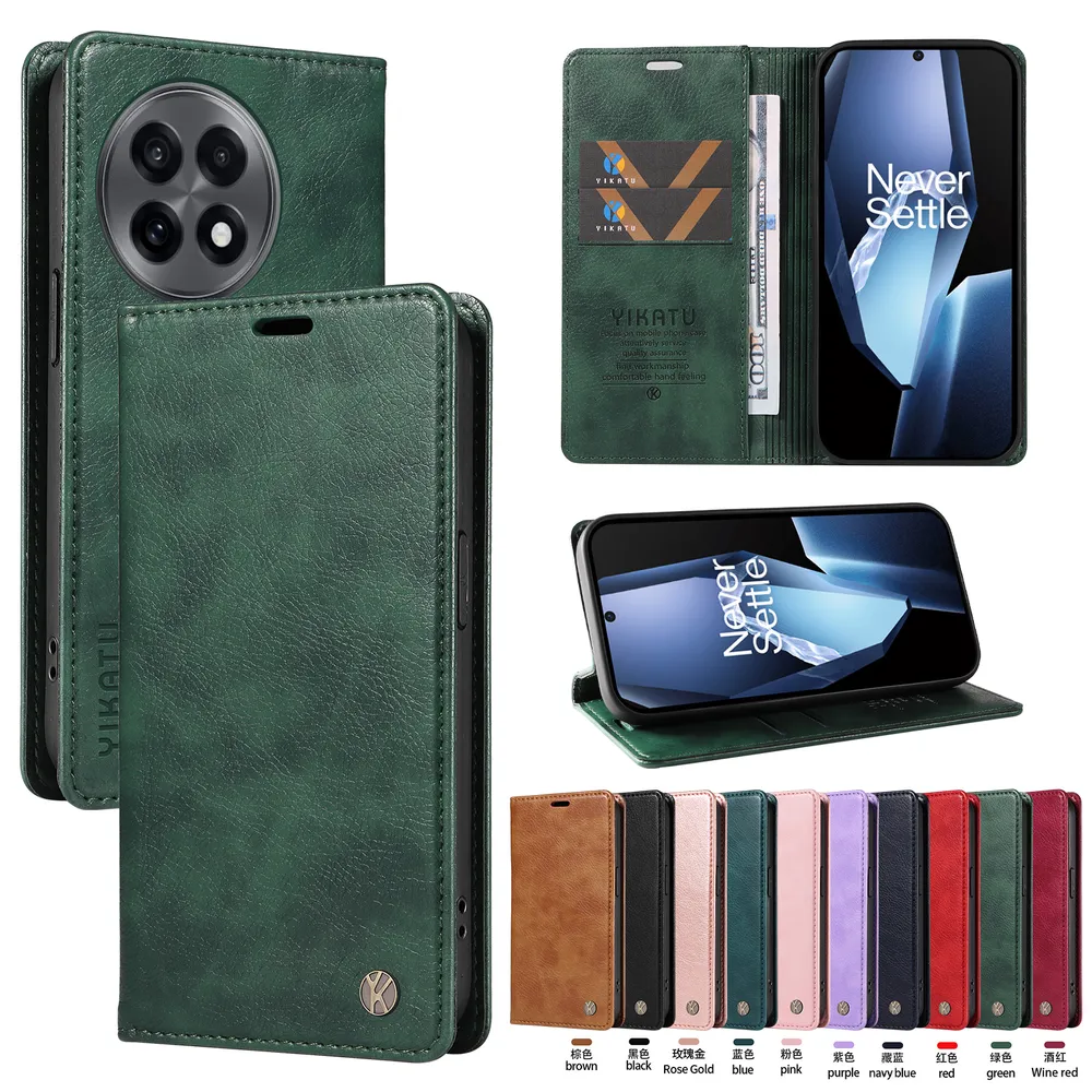 YIKATU YK-006 For Oneplus 13R 5G Leather Wallet Case Magnetic Closing Flip Phone Cover