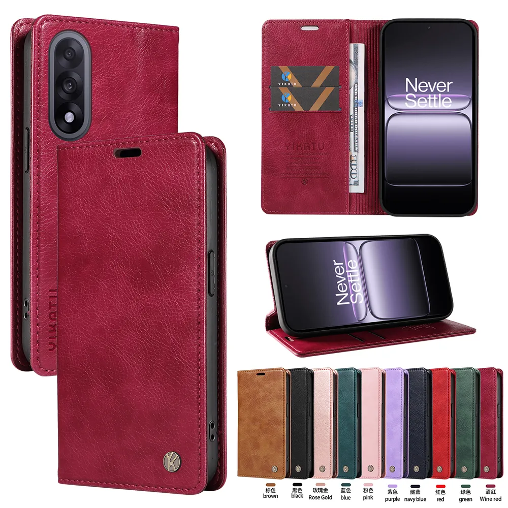YIKATU YK-006 For Oneplus Ace 5 Ultra Leather Wallet Case Magnetic Closing Flip Phone Cover