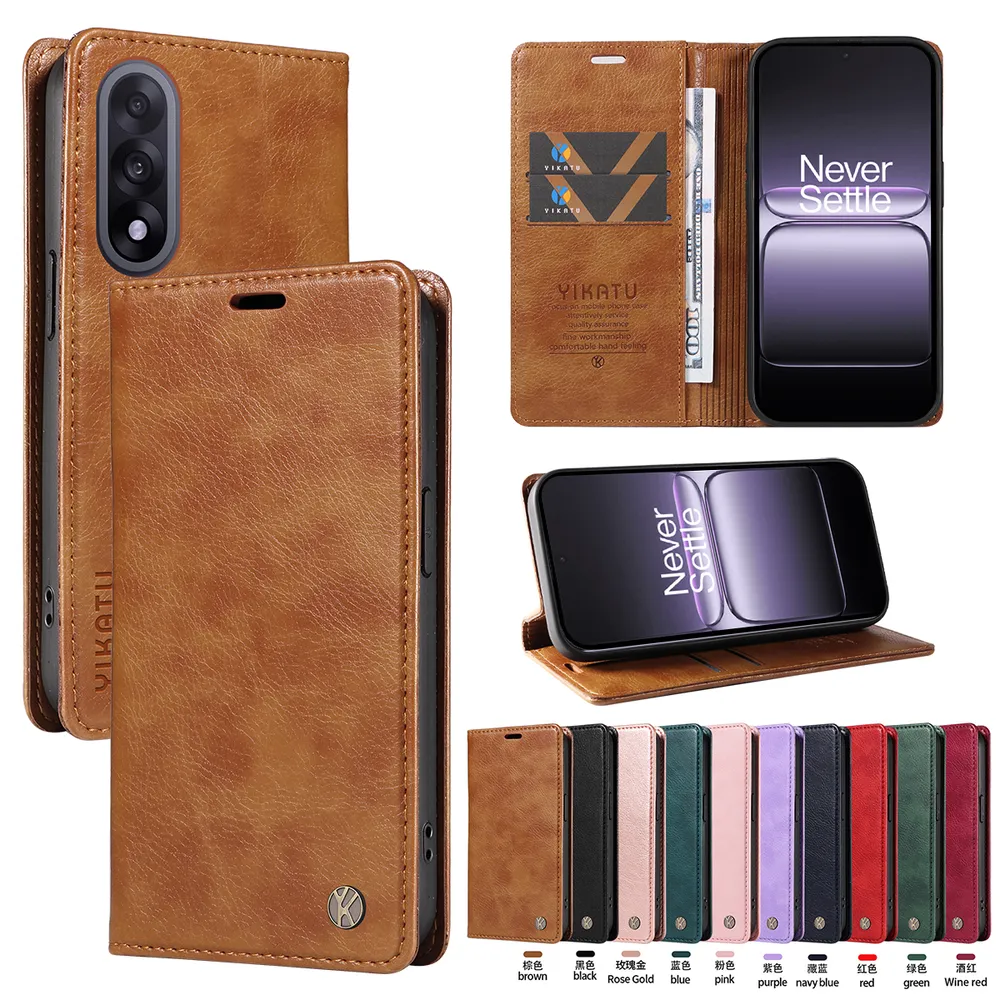 YIKATU YK-006 For Oneplus Nord 5 5G Leather Wallet Case Magnetic Closing Flip Phone Cover