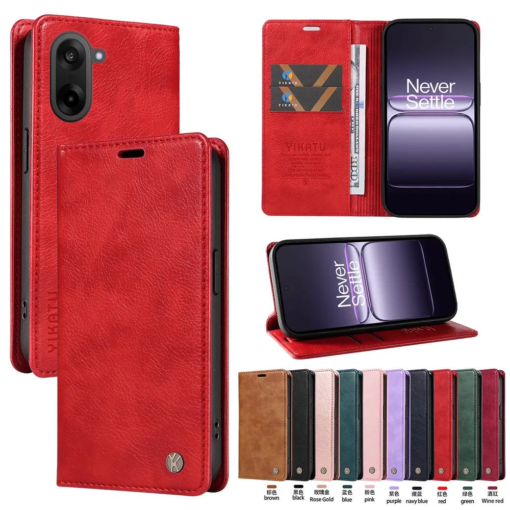 YIKATU YK-006 For Oneplus Ace 5 Racing Leather Wallet Case Magnetic Closing Flip Phone Cover