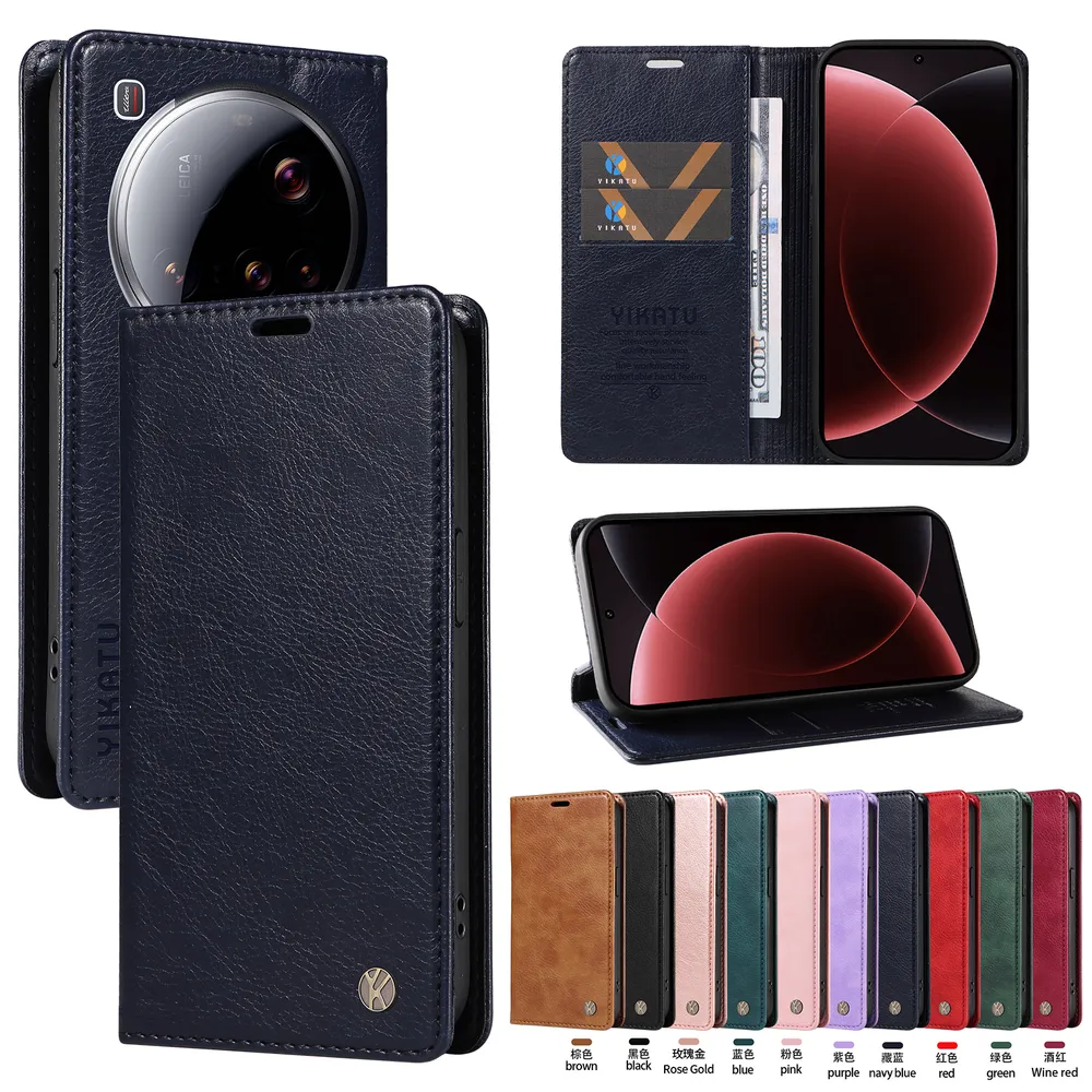 YIKATU YK-006 For Xiaomi 15 Ultra 5G Leather Wallet Case Magnetic Closing Flip Phone Cover