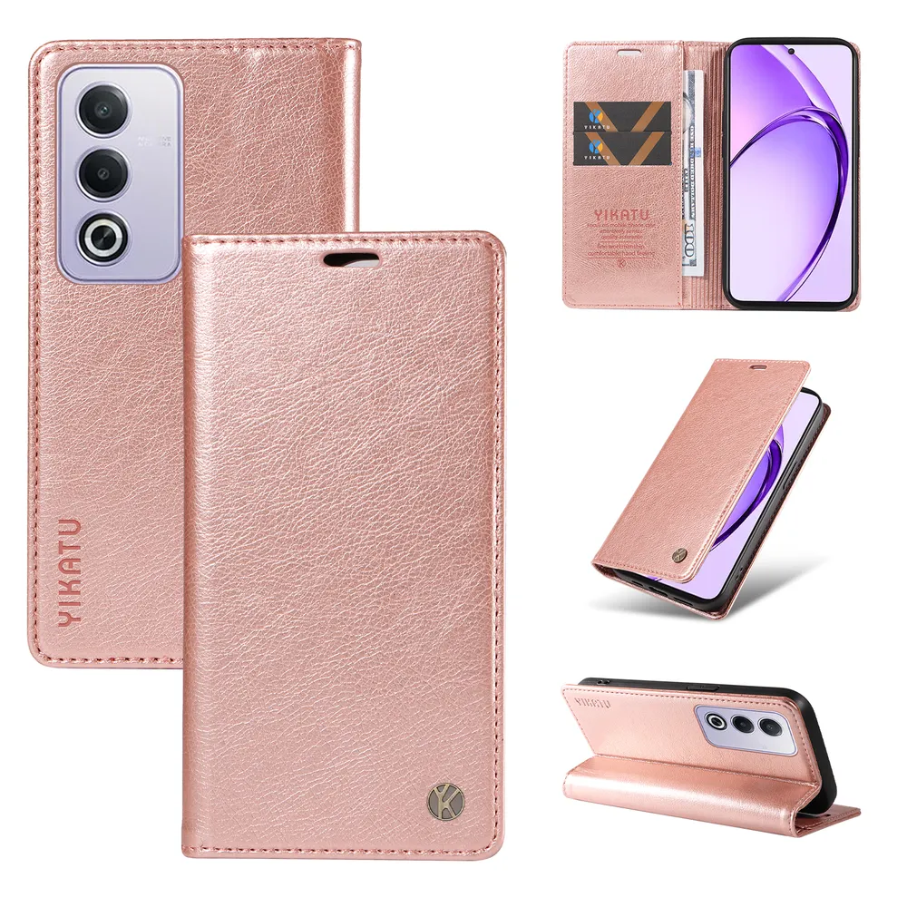 YIKATU YK-006 For OPPO A3 Pro 5G Leather Wallet Case Magnetic Closing Flip Phone Cover