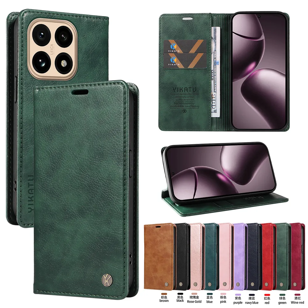 YIKATU YK-006 For Xiaomi 15T Leather Wallet Case Magnetic Closing Flip Phone Cover