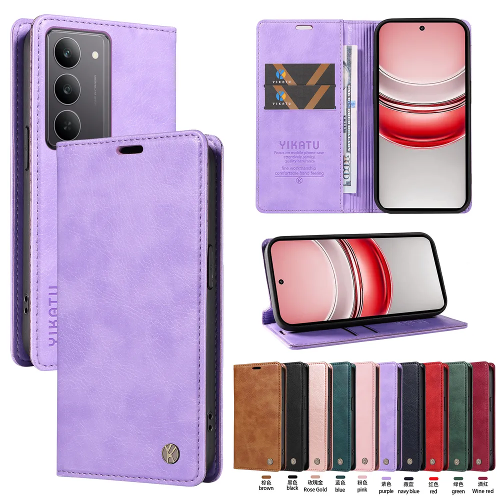 YIKATU YK-006 For OPPO Realme V60 Pro Leather Wallet Case Magnetic Closing Flip Phone Cover