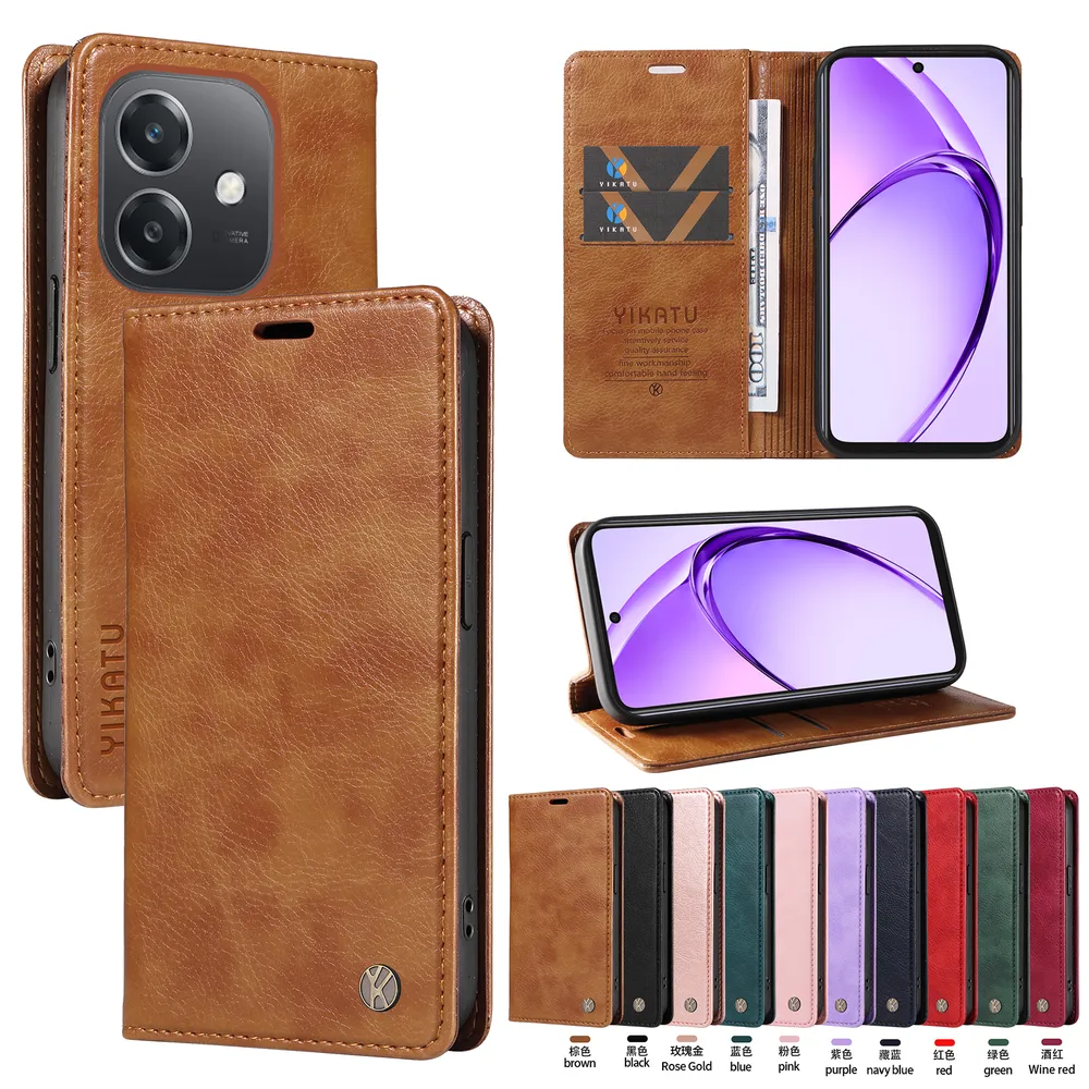 YIKATU YK-006 For OPPO A5X Leather Wallet Case Magnetic Closing Flip Phone Cover
