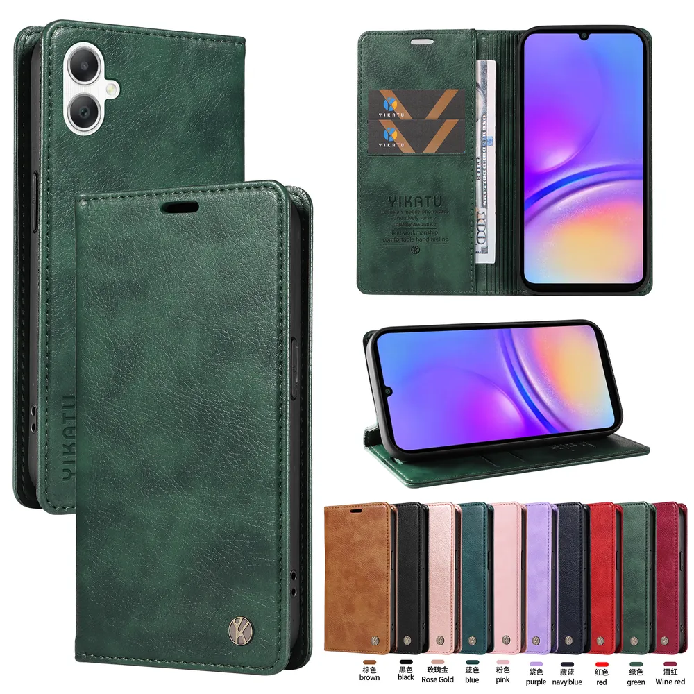 YIKATU YK-006 For Samsung Galaxy A06 Leather Wallet Case Magnetic Closing Flip Phone Cover