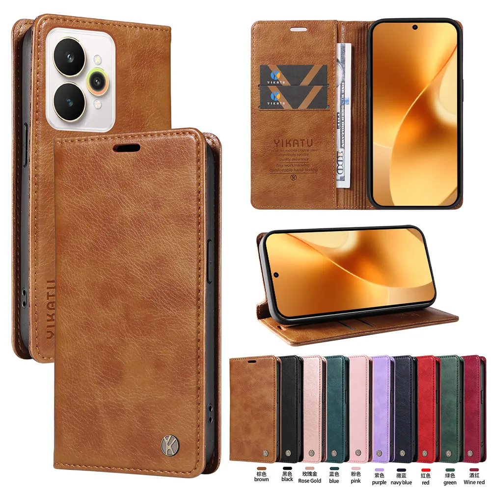 YIKATU YK-006 For OPPO Realme 15 Pro 5G Leather Wallet Case Magnetic Closing Flip Phone Cover