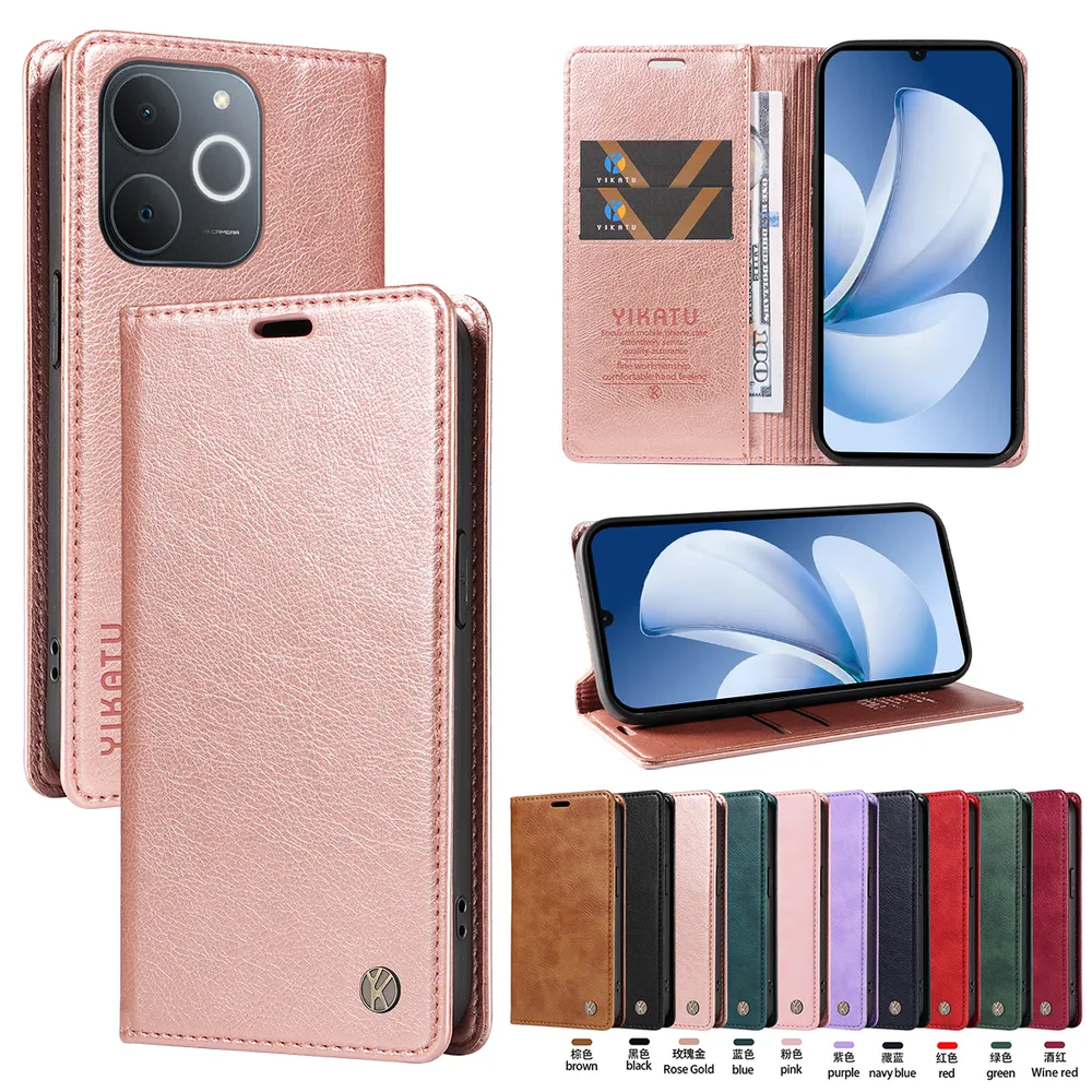 YIKATU YK-006 For OPPO Realme Narzo 80 Lite 4G Leather Wallet Case Magnetic Closing Flip Phone Cover