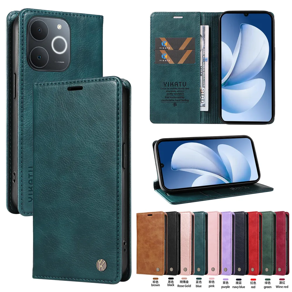 YIKATU YK-006 For OPPO Realme Note 70T / Note 70 Leather Wallet Case Magnetic Closing Flip Phone Cover