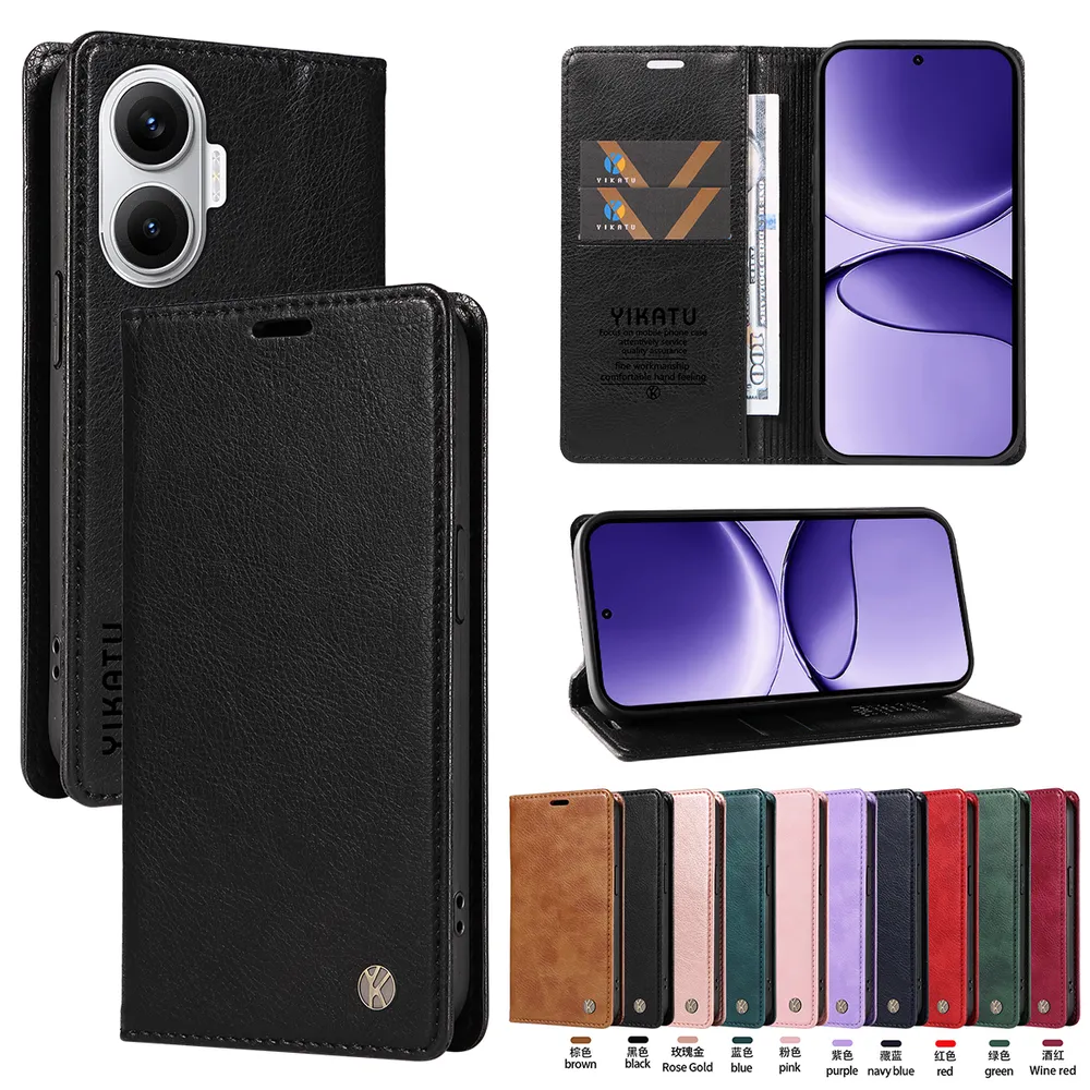 YIKATU YK-006 For Xiaomi Redmi Turbo 4 Pro 5G Leather Wallet Case Magnetic Closing Flip Phone Cover