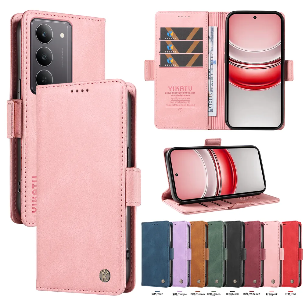 YIKATU YK-005 For OPPO Realme C75 4G PU Leather Wallet Case Skin-touch Stand Magnetic Closure Phone Cover