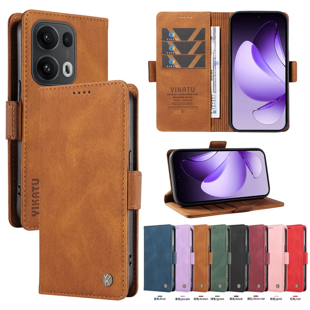 YIKATU YK-005 For OPPO Reno 13 Pro 5G PU Leather Wallet Case Skin-touch Stand Magnetic Closure Phone Cover