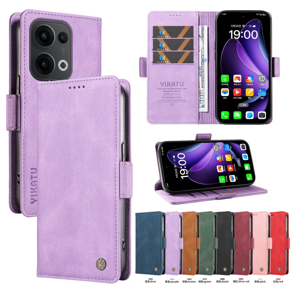 YIKATU YK-005 For OPPO Reno 13 5G PU Leather Wallet Case Skin-touch Stand Magnetic Closure Phone Cover