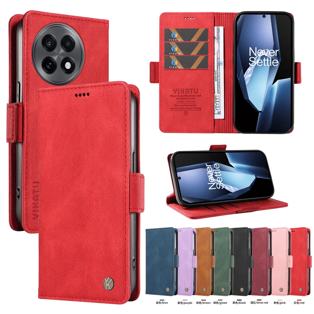 YIKATU YK-005 For Oneplus ACE 5 5G/ACE 5 Pro 5G PU Leather Wallet Case Skin-touch Stand Magnetic Closure Phone Cover
