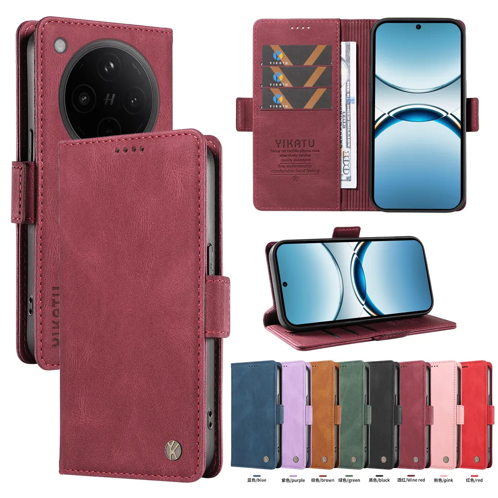 YIKATU YK-005 For OPPO Find X8 Pro 5G PU Leather Wallet Case Skin-touch Stand Magnetic Closure Phone Cover