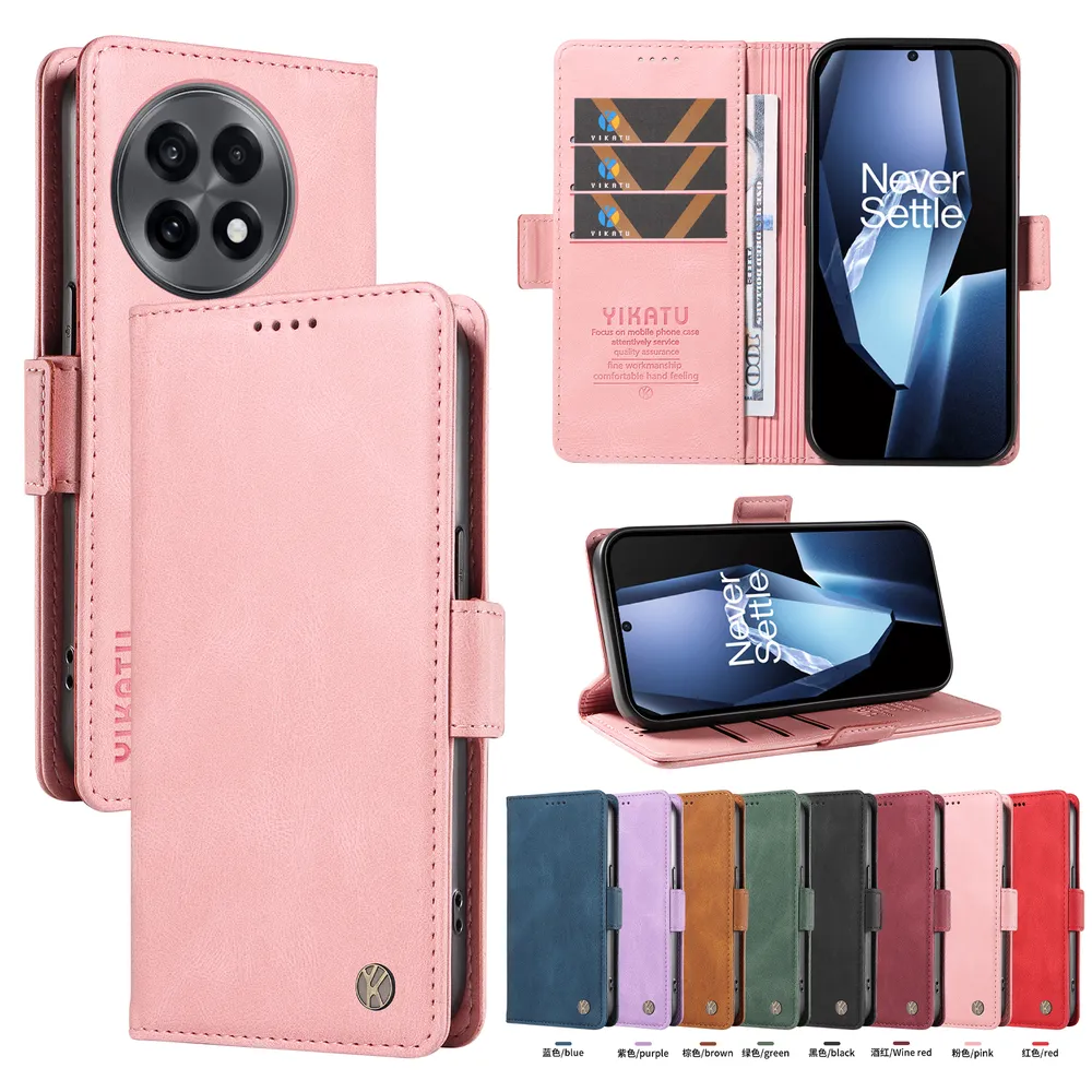 YIKATU YK-005 For Oneplus 13R 5G PU Leather Wallet Case Skin-touch Stand Magnetic Closure Phone Cover