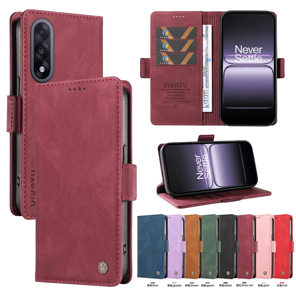 YIKATU YK-005 For Oneplus ACE 5 Ultra PU Leather Wallet Case Skin-touch Stand Magnetic Closure Phone Cover