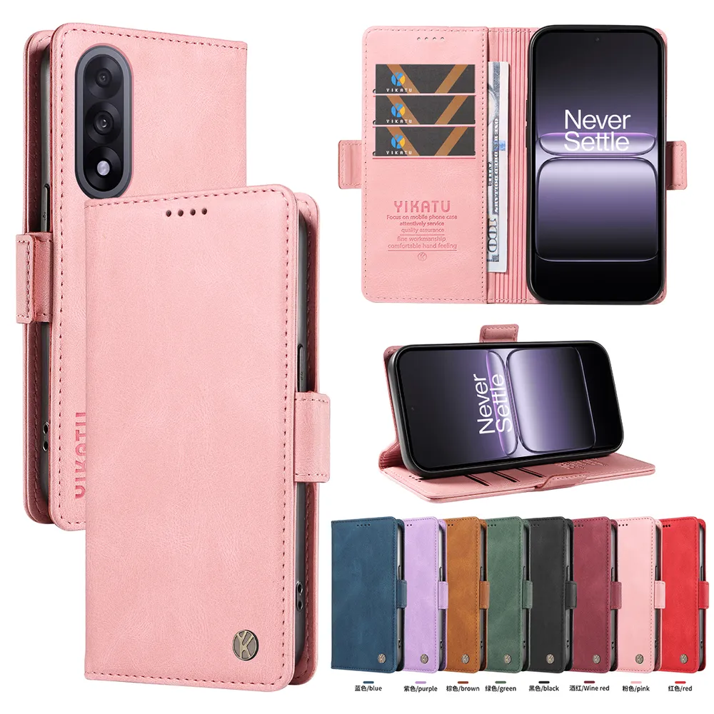 YIKATU YK-005 For Oneplus Nord 5 5G PU Leather Wallet Case Skin-touch Stand Magnetic Closure Phone Cover