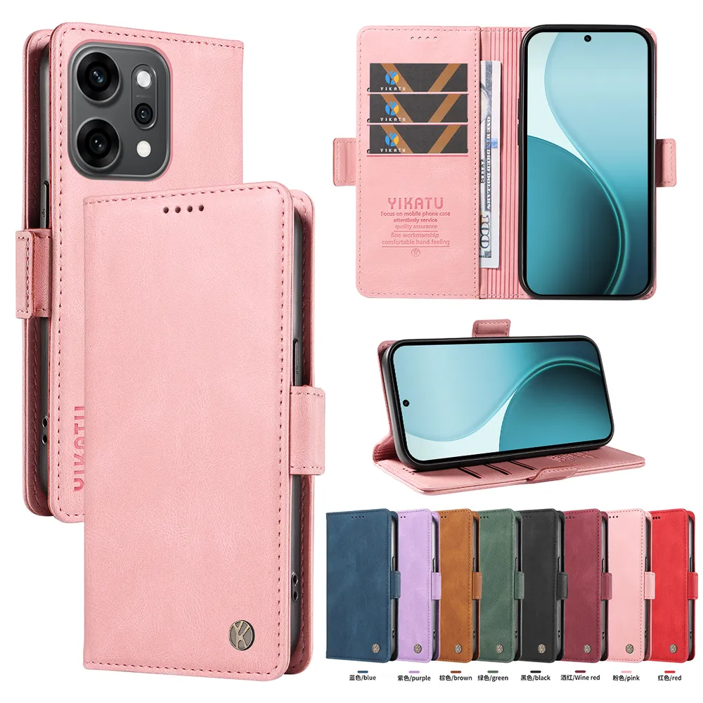 YIKATU YK-005 For OPPO Reno 14 Pro 5G PU Leather Wallet Case Skin-touch Stand Magnetic Closure Phone Cover
