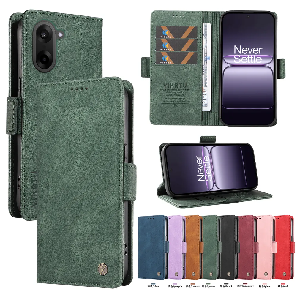 YIKATU YK-005 For Oneplus Nord CE 5 5G PU Leather Wallet Case Skin-touch Stand Magnetic Closure Phone Cover