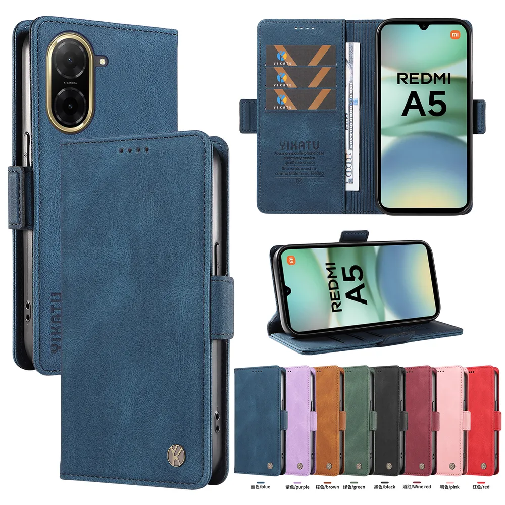 YIKATU YK-005 For Xiaomi Redmi A5 4G PU Leather Wallet Case Skin-touch Stand Magnetic Closure Phone Cover