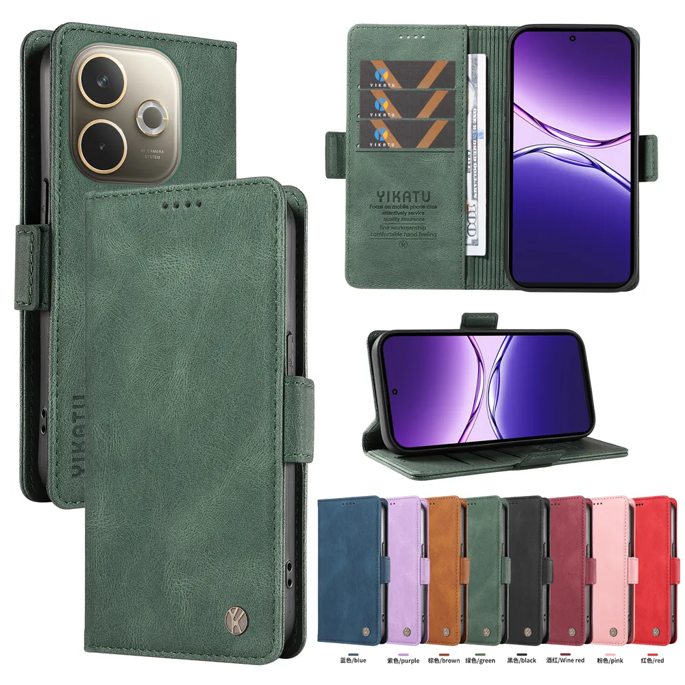 YIKATU YK-005 For OPPO A5 Pro 5G PU Leather Wallet Case Skin-touch Stand Magnetic Closure Phone Cover