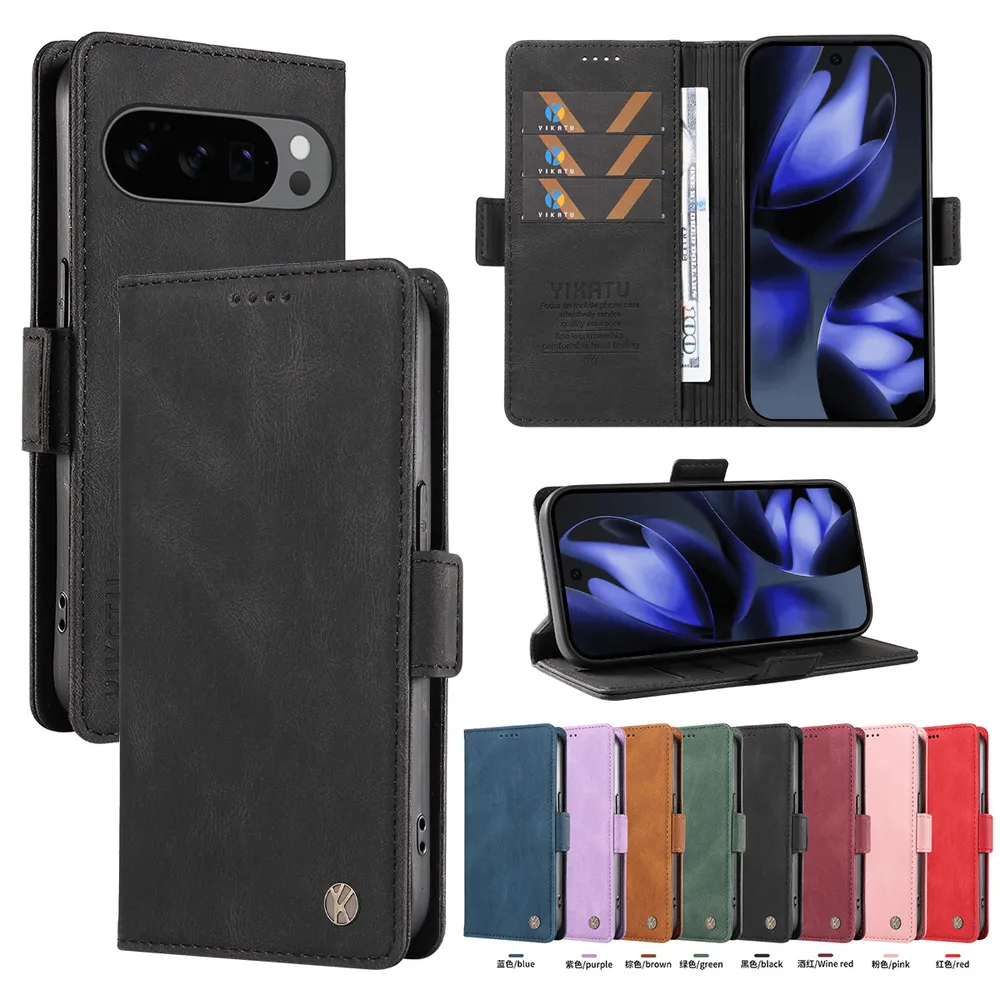 YIKATU YK-005 For Google Pixel 10 5G/Pixel 10 Pro 5G PU Leather Wallet Case Skin-touch Stand Magnetic Closure Phone Cover