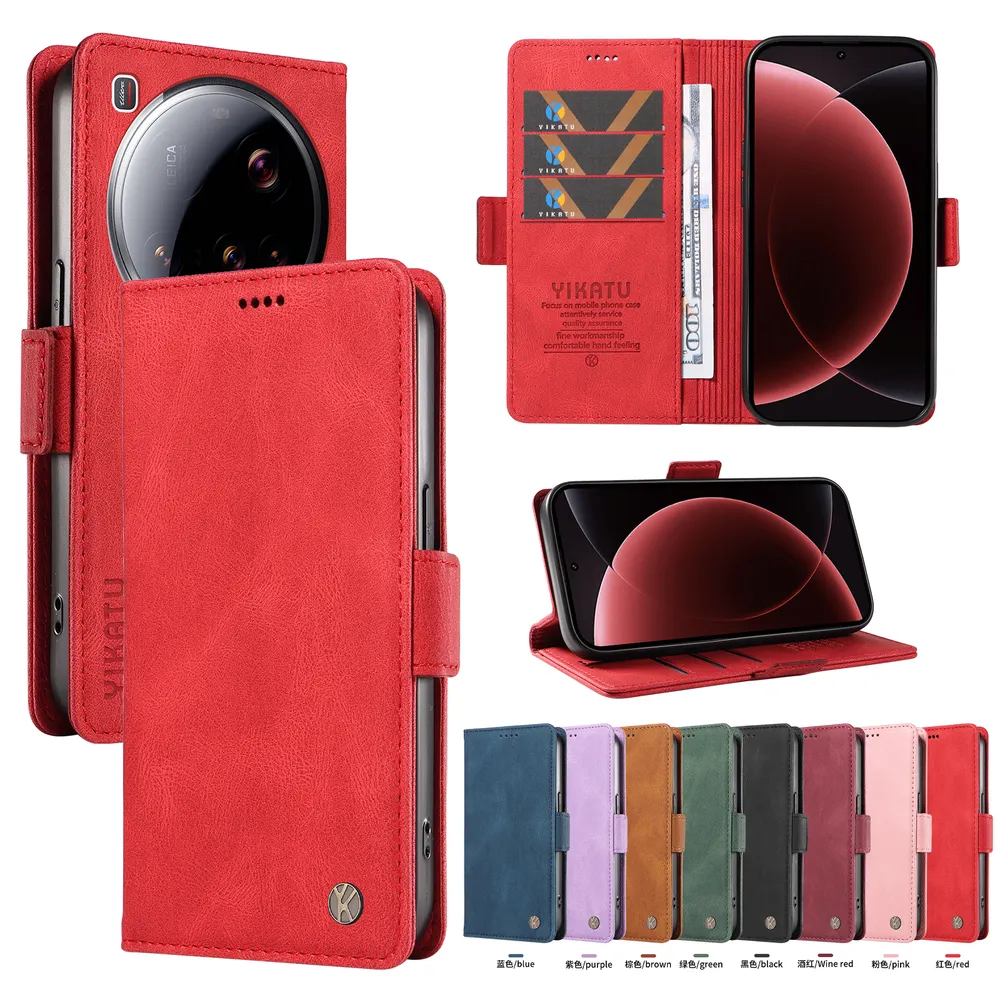 YIKATU YK-005 For Xiaomi 15 Ultra 5G PU Leather Wallet Case Skin-touch Stand Magnetic Closure Phone Cover