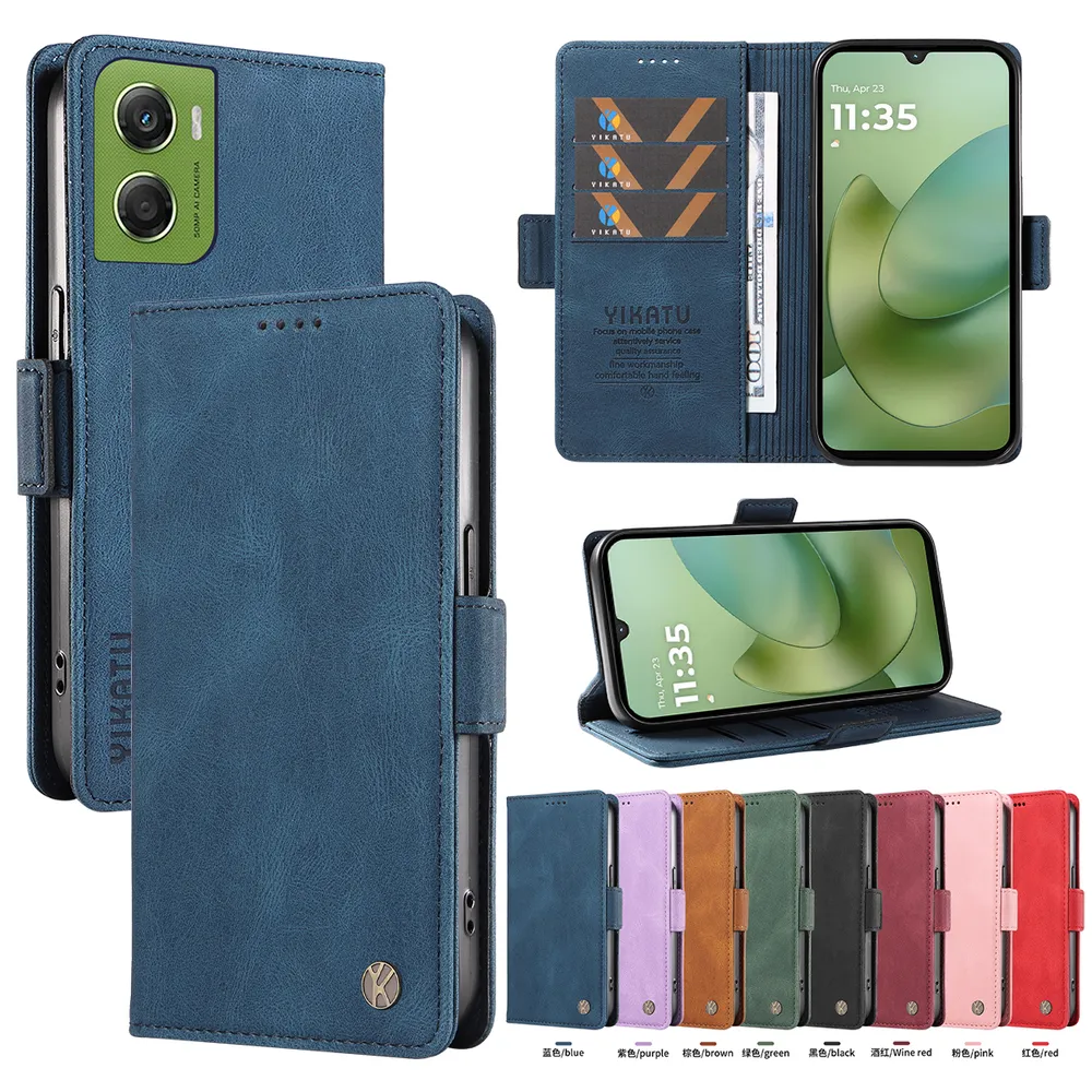 YIKATU YK-005 For Motorola Moto G06 4G PU Leather Wallet Case Skin-touch Stand Magnetic Closure Phone Cover