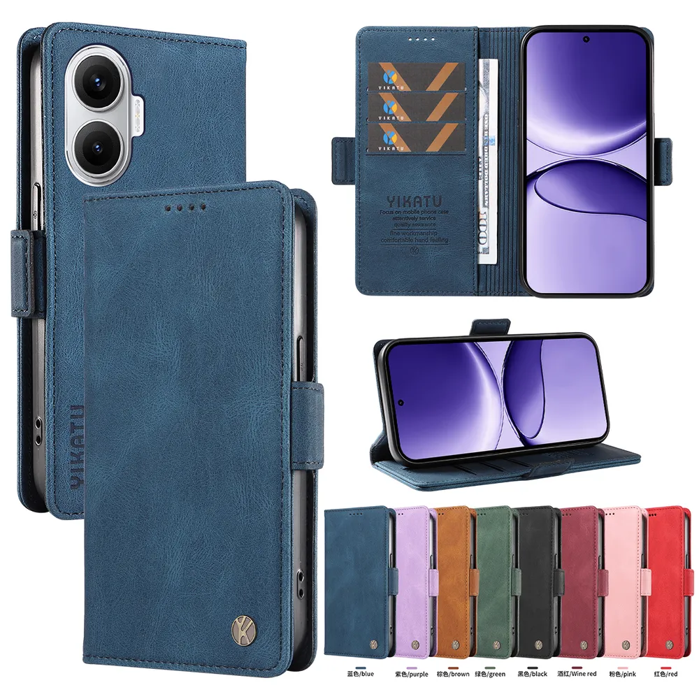 YIKATU YK-005 For Xiaomi Poco F7 5G PU Leather Wallet Case Skin-touch Stand Magnetic Closure Phone Cover