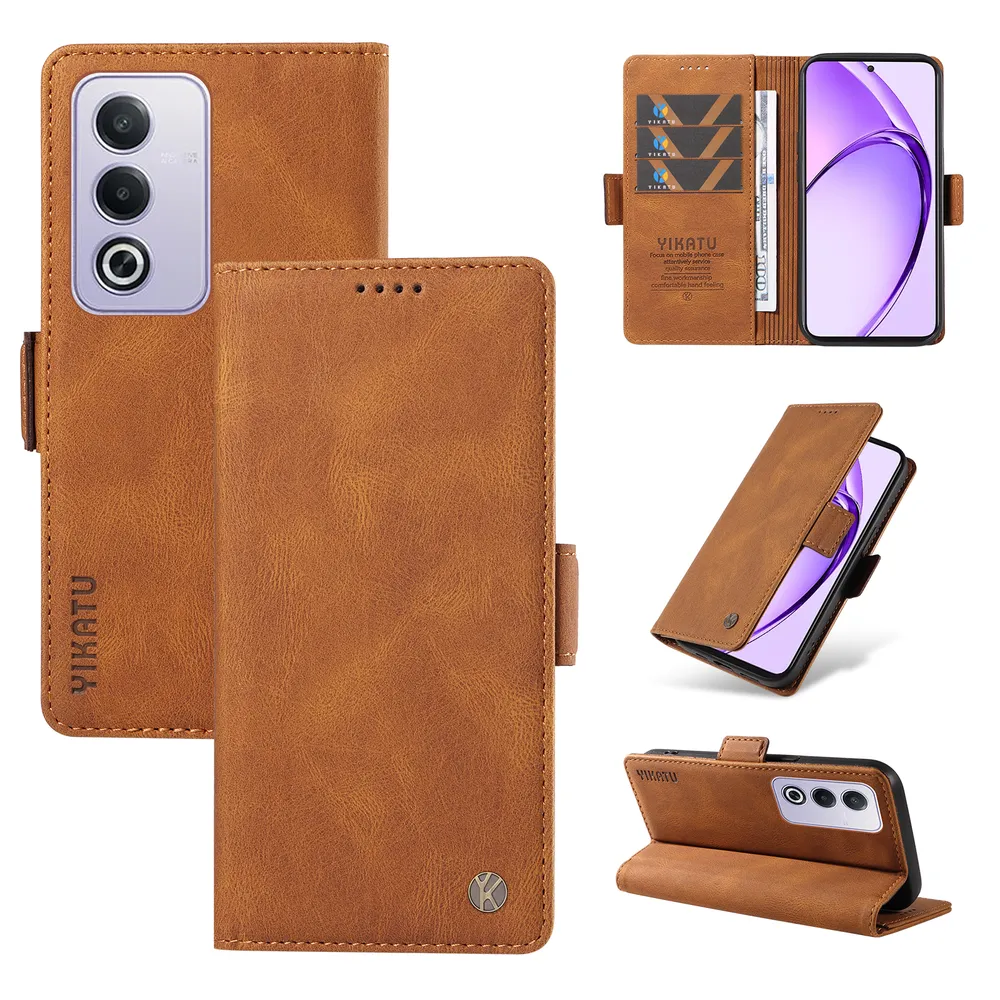 YIKATU YK-005 For OPPO A3 Pro 5G PU Leather Wallet Case Skin-touch Stand Magnetic Closure Phone Cover