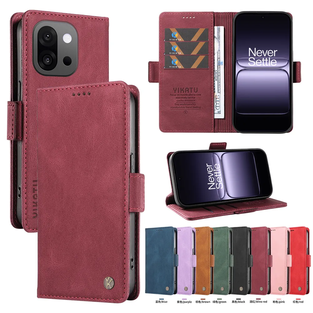 YIKATU YK-005 For Oneplus 13T 5G PU Leather Wallet Case Skin-touch Stand Magnetic Closure Phone Cover