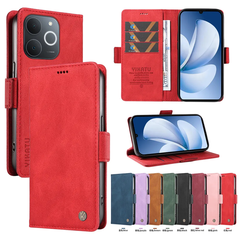 YIKATU YK-005 For OPPO Realme C71 4G PU Leather Wallet Case Skin-touch Stand Magnetic Closure Phone Cover