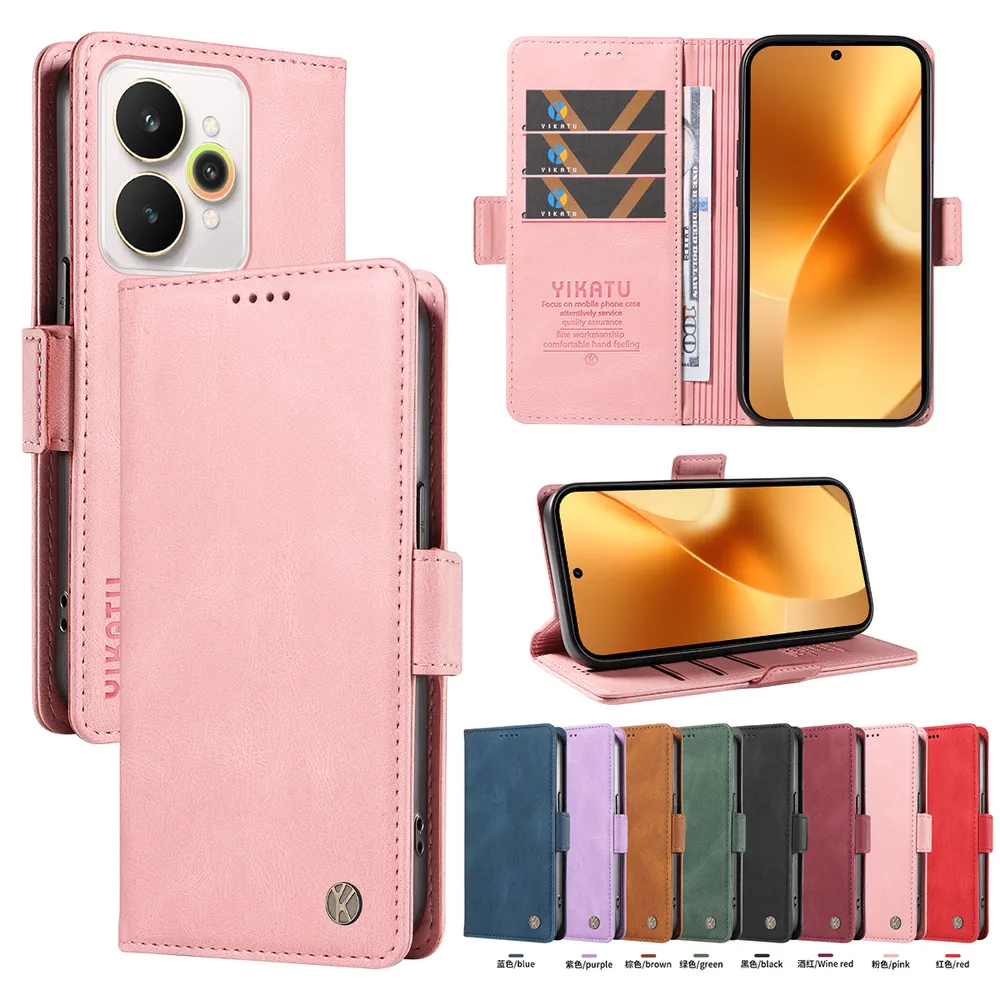 YIKATU YK-005 For OPPO Realme 15 Pro 5G PU Leather Wallet Case Skin-touch Stand Magnetic Closure Phone Cover