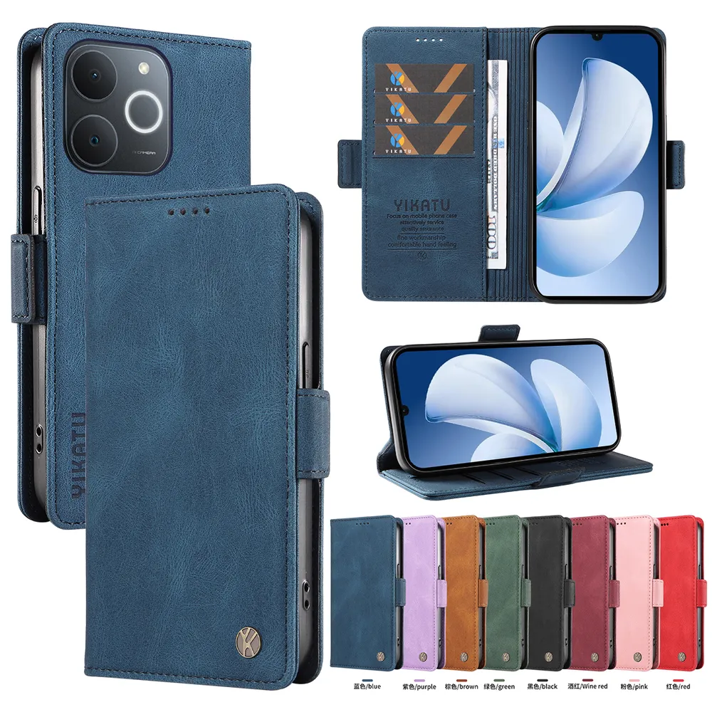 YIKATU YK-005 For OPPO Realme Note 70T / Realme Note 70 PU Leather Wallet Case Skin-touch Stand Magnetic Closure Phone Cover