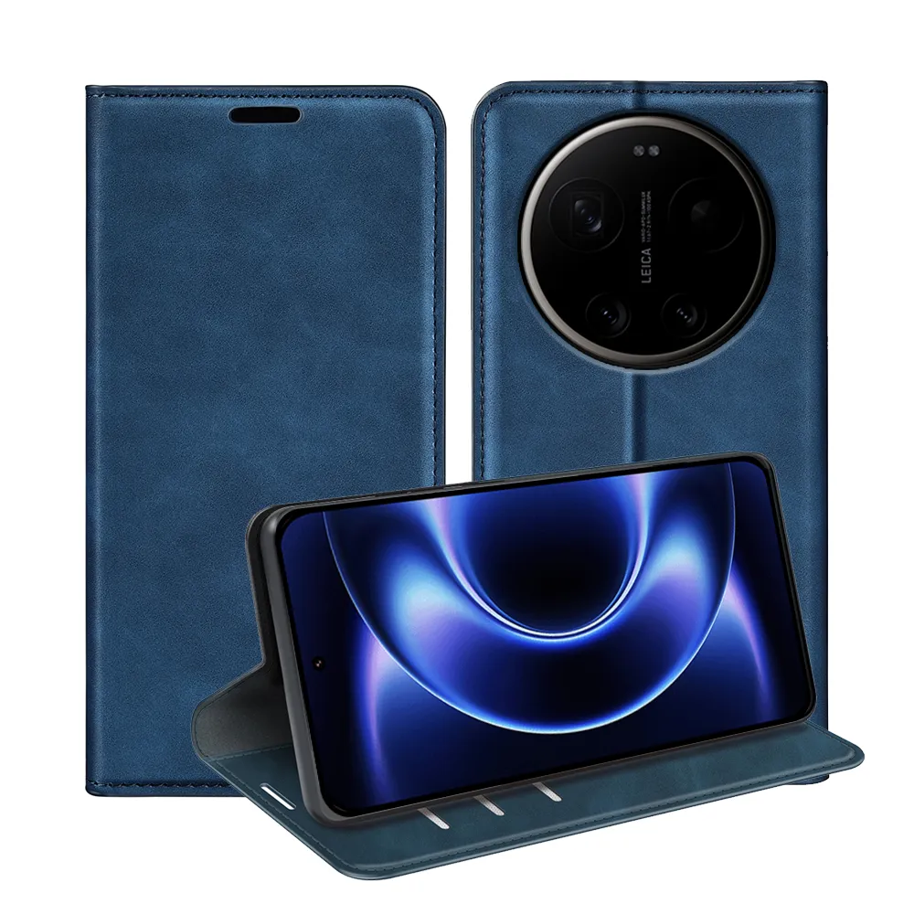 For Xiaomi 17 Ultra Skin Feel Magnetic Attraction Flip Leather Wallet Case with Card Slot and Stand