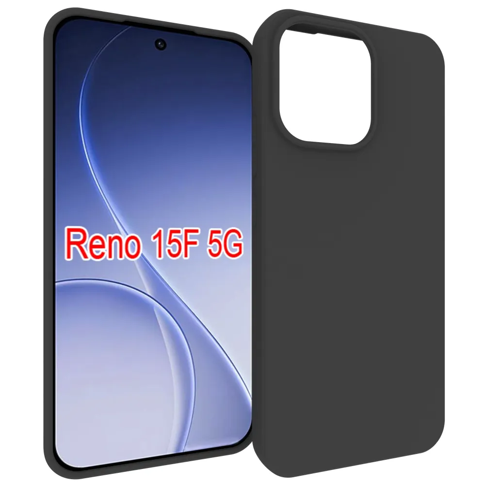 For OPPO RENO 15F 5G Black Matte Shockproof Durable Soft TPU Back Cover Phone Case 
