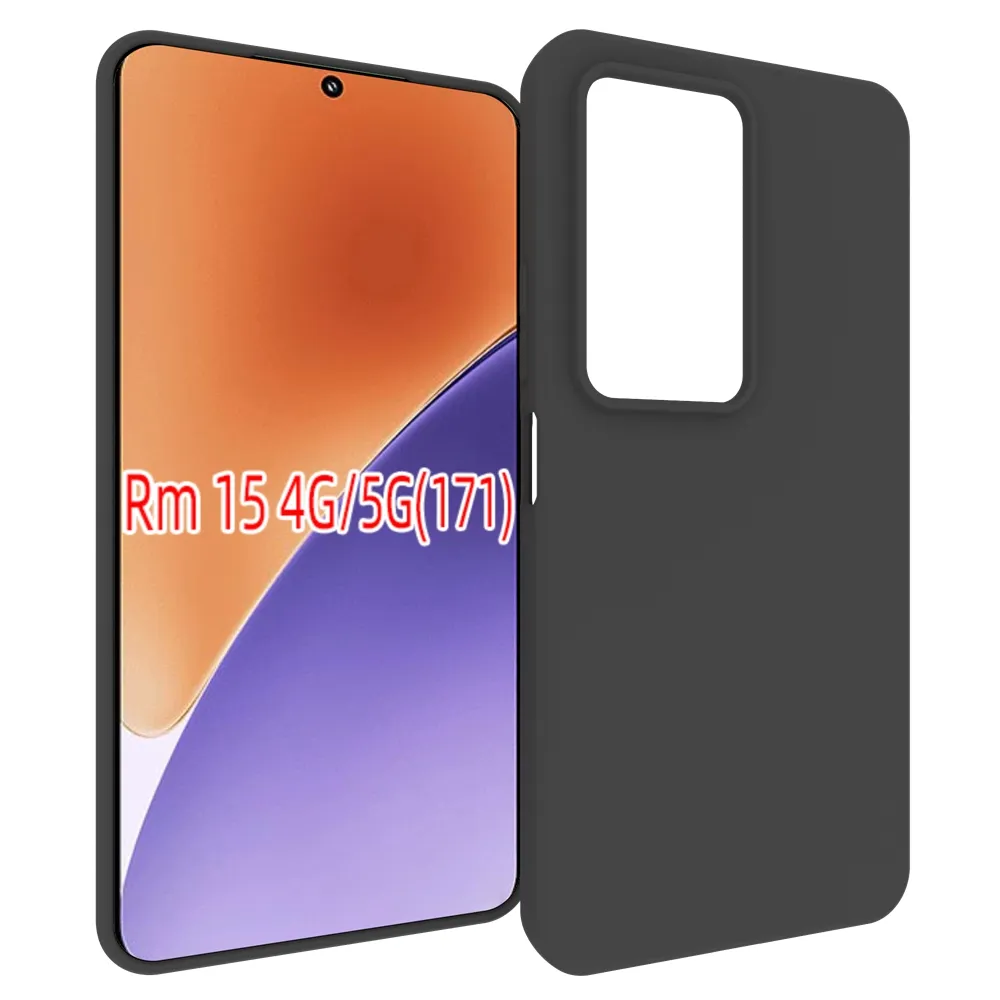 For Xiaomi Redmi 15 171mm Black Matte Shockproof Durable Soft TPU Back Cover Phone Case 