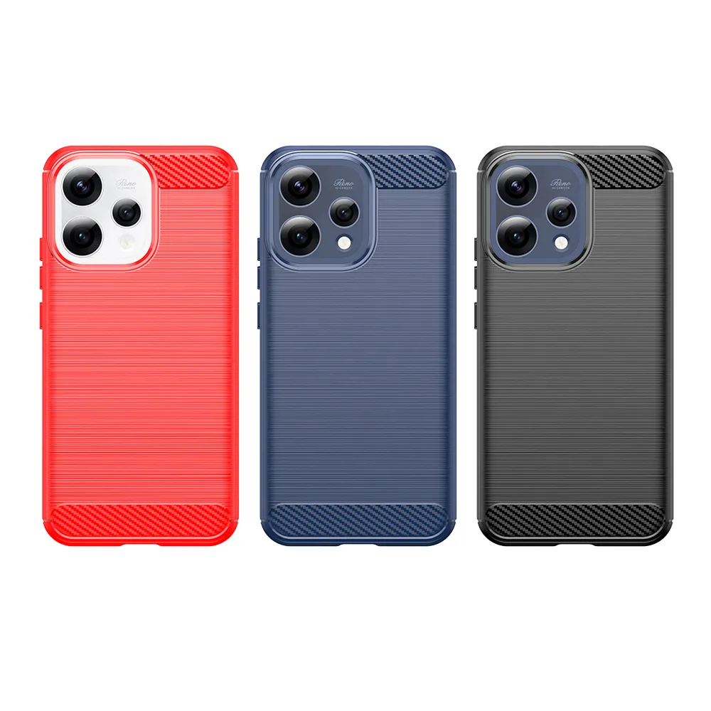 For OPPO Reno15 5G Carbon Fiber Drawing Series Scratch Resistant Shock Absorption Soft TPU Back Cover Case