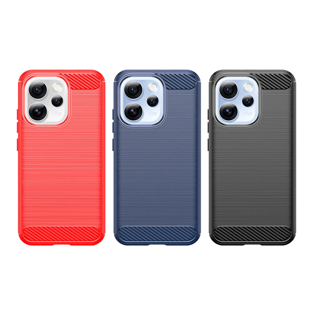 For OPPO Reno15 Pro 5G Carbon Fiber Drawing Series Scratch Resistant Shock Absorption Soft TPU Back Cover Case