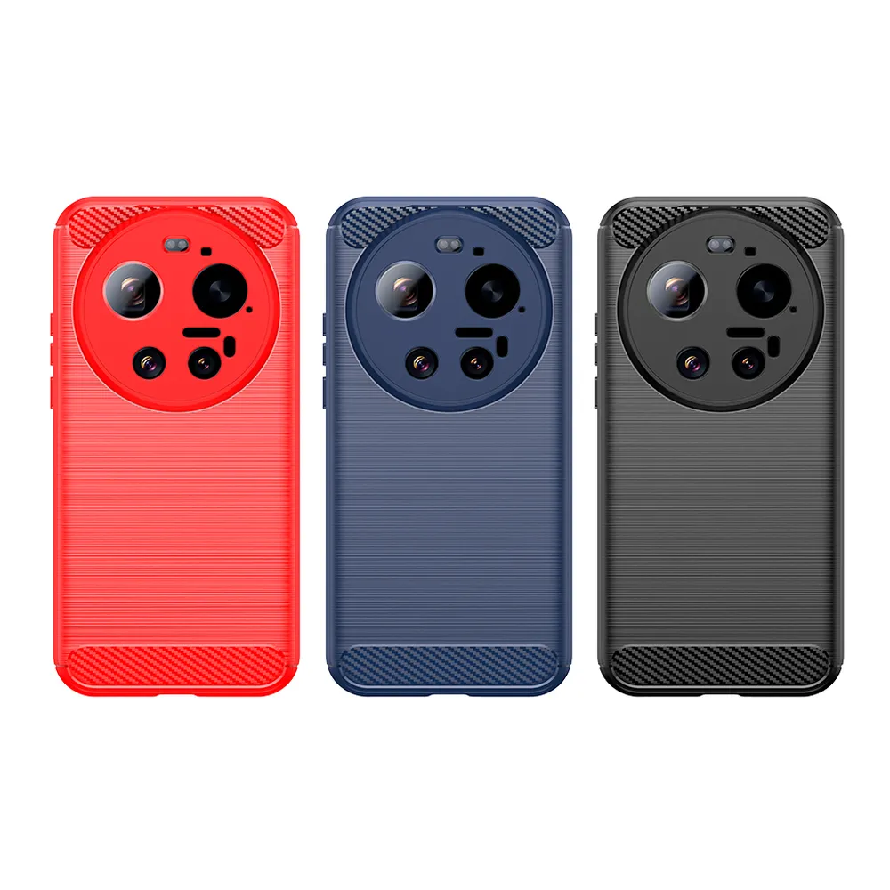 For Xiaomi 17 Ultra Carbon Fiber Drawing Series Scratch Resistant Shock Absorption Soft TPU Back Cover Case