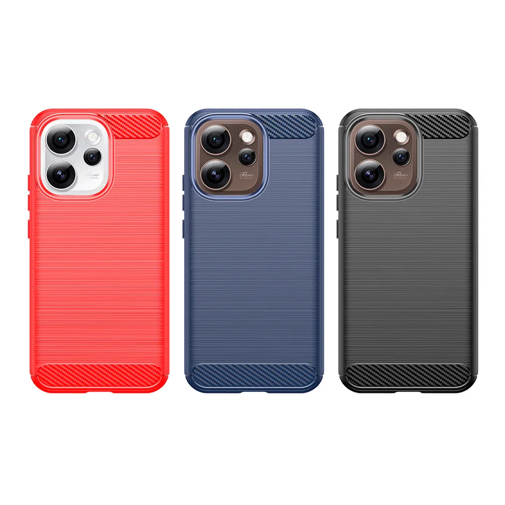 For OPPO Reno15 Pro Max 5G Carbon Fiber Drawing Series Scratch Resistant Shock Absorption Soft TPU Back Cover Case