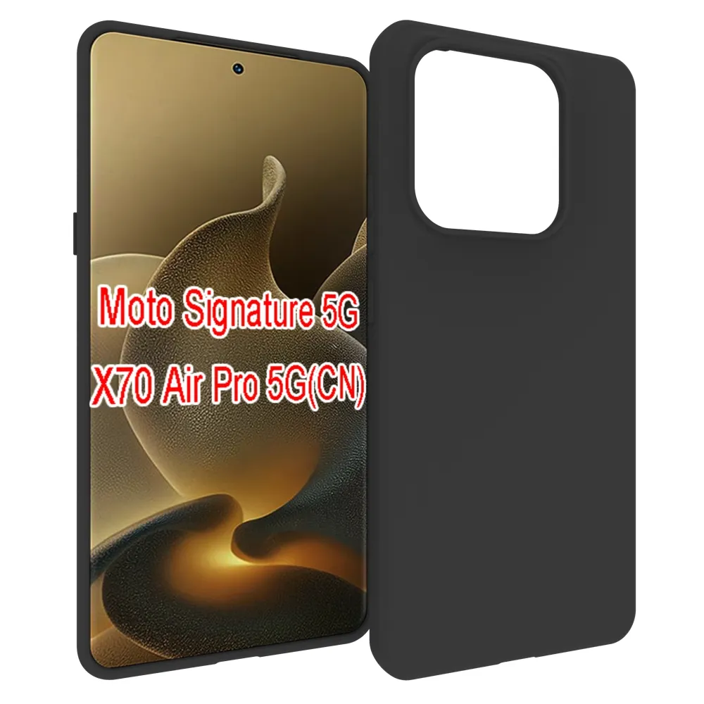 For Motorola Moto X70 Air Pro 5G Black Matte Shockproof Durable Soft TPU Back Cover Phone Case 