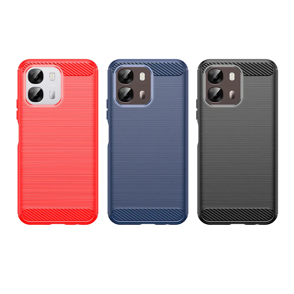 For OPPO A6 Carbon Fiber Drawing Series Scratch Resistant Shock Absorption Soft TPU Back Cover Case